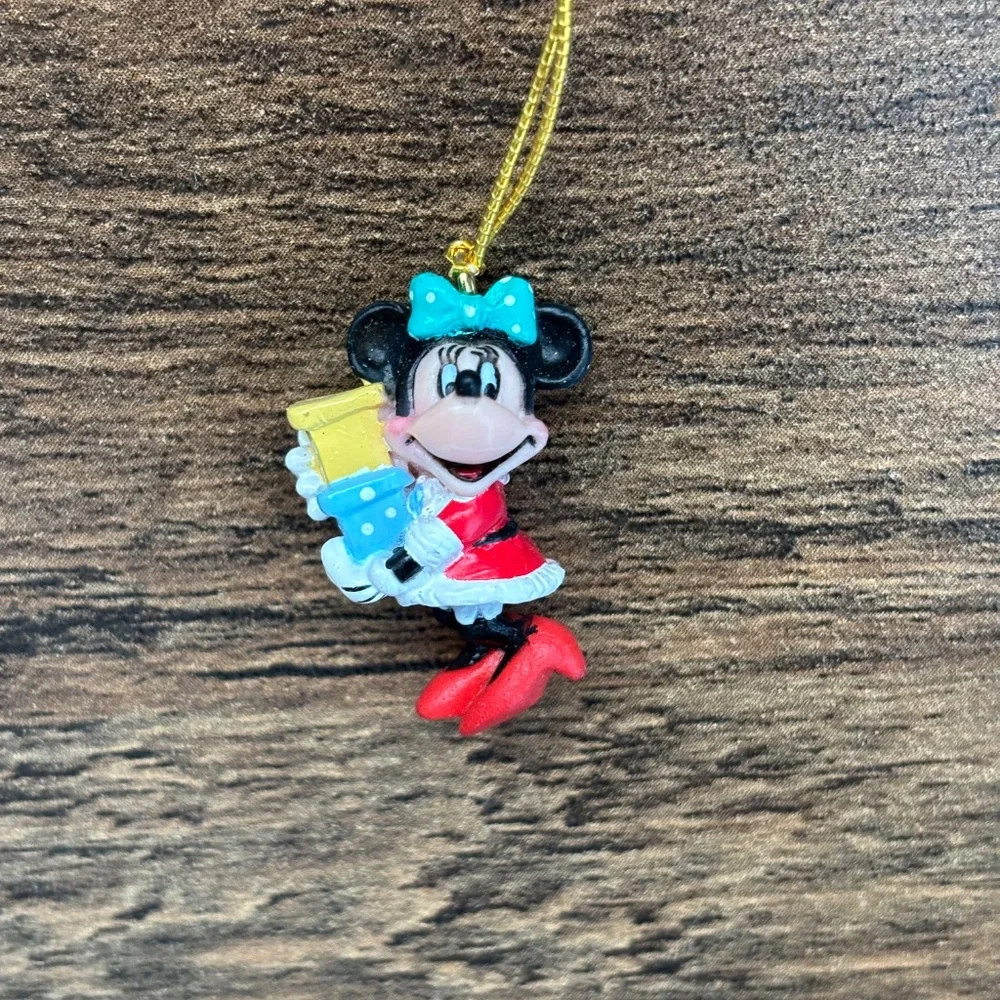 VINTAGE Disney GOOFY MINNIE MOUSE Mini Christmas Ornaments Candy Cane Set 2 1996